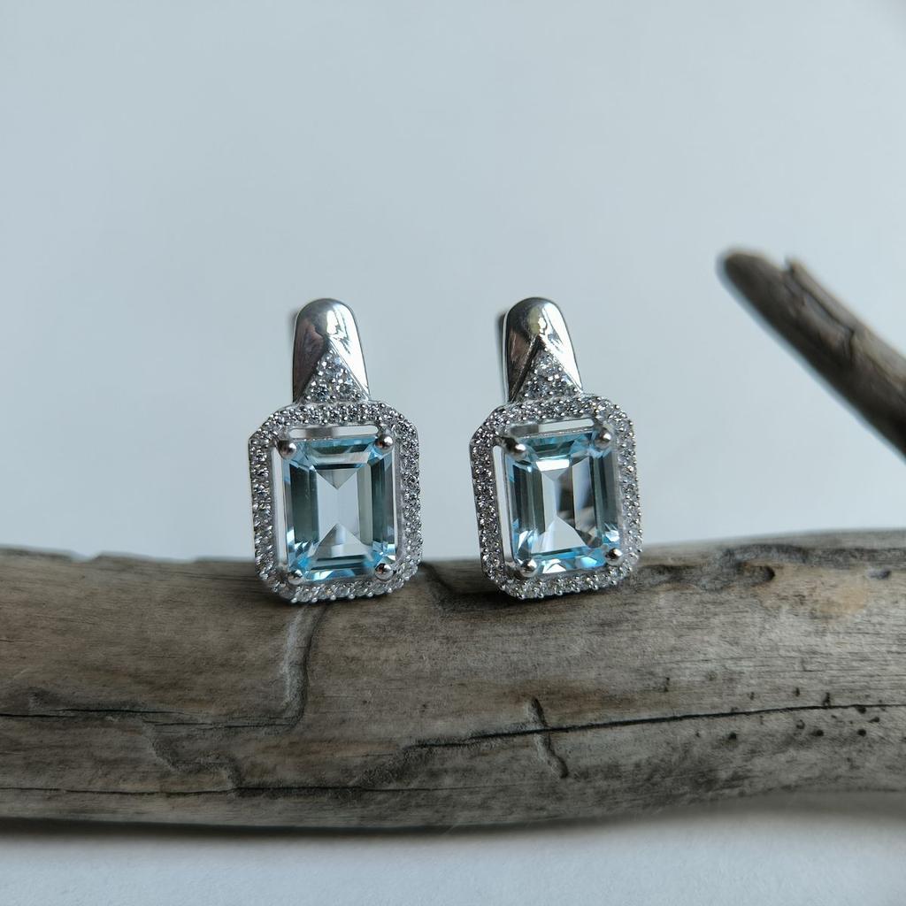 Серебряные серьги с натуральным топазом 6.572ct (2188322)