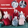 Flannelette Easter Bunny Ears Candy Bags Bunny Ears Jewelry Organizer Rabbit Ear Gift Bag Easter