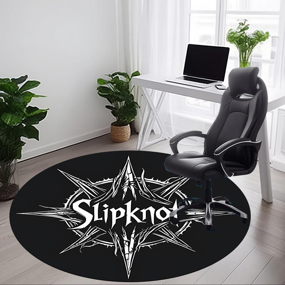 1 Stück Slipknot Band Logo Büro Runder Teppich Perfekt für das Büro Rutschfeste Rückseite, Dekorative Fußmatte yy250916009