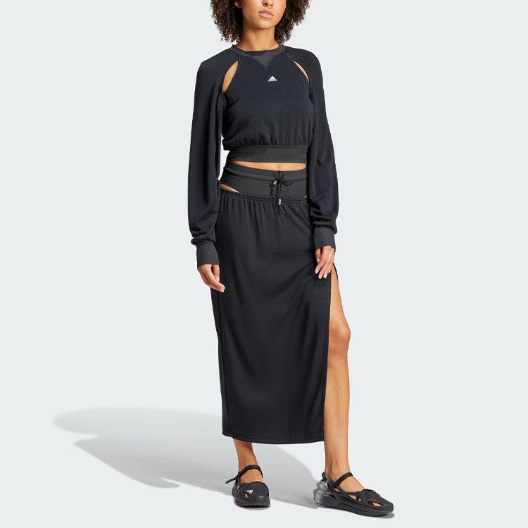 New Adidas x RUI ZHOU Skirt Casual Long Skirts Women's Black IQ3800