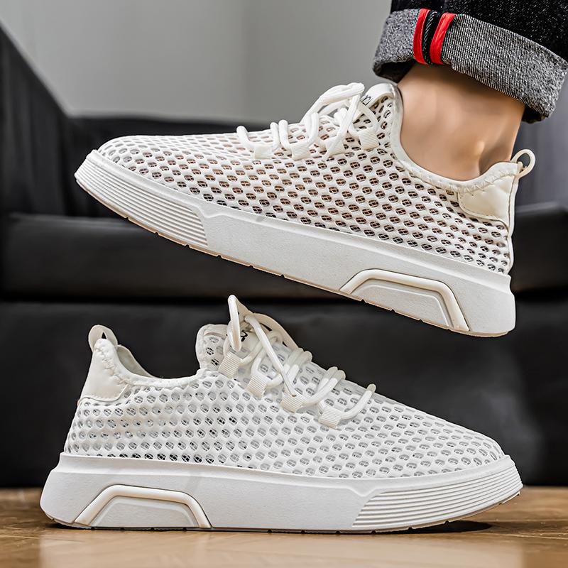 Breathable Sports Running Trend 2026 New Thick Soled Low Top Large Hole Mesh Fashionable Casual Sports Shoes for Men