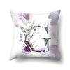 Polyester Pillowcase Home Watercolor Flower Print Pillowcase 26 English Letters Bedside Cushion Cover