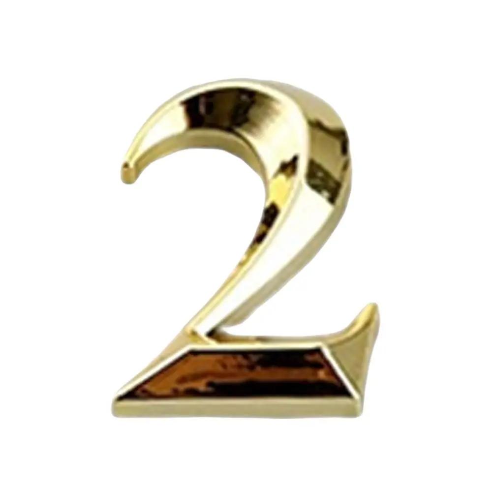 3D Door Number ABS Injection Molding Electroplating Plate Digits 0 To 9 Golden Door Self Adhesive Street Sticker Outdoor