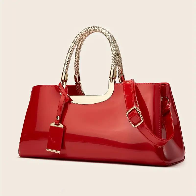 Light Lacquer Leather Portable Women's Bag Single Shoulder Wedding Bag Bride's Bag Banquet Bag