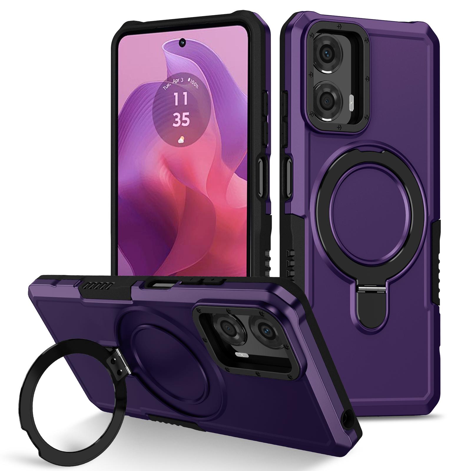 

Luxury Armor Case for Moto G04 G04S G14 G22 G24 E13 E14 E32 G34 G54 G84 5G Ring Holder Slide Lens Stand Phone Cover Shockproof Motorola Moto G54