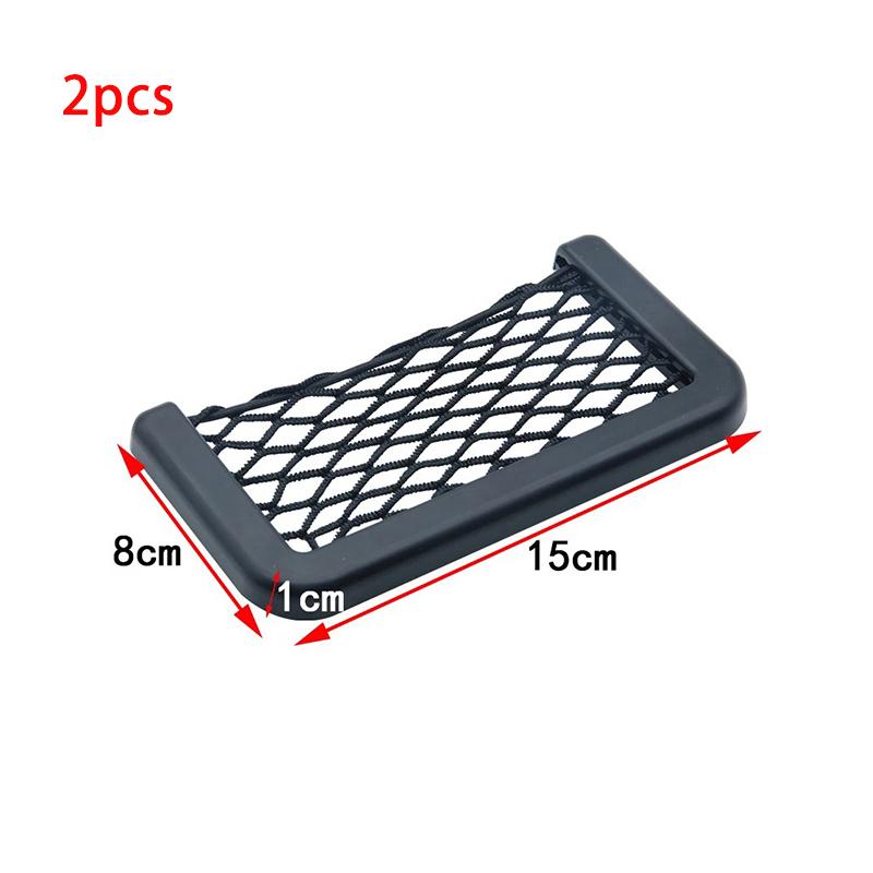 1/2pcs Universal Car Organizer Mesh Storage Bag Net Pocket Phone Holder Net Auto Seat Side Interior Back Sundries Pocket Holder