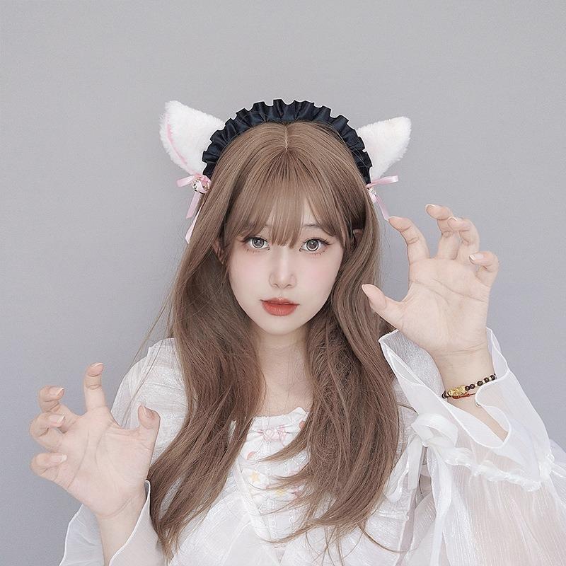 A factory-priced cute olita hairpin plush animal headdress handmade bell cat ear headband