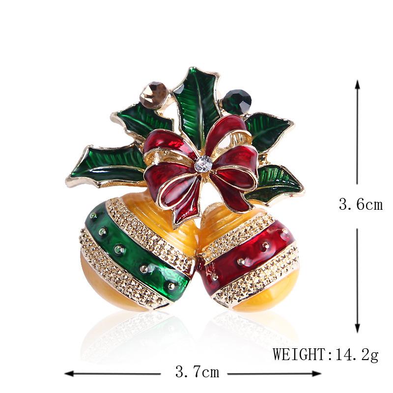 Fashion Christmas Brooch Christmas Tree Shoes Old Man Elk Wreath Snowflake Bell Pin Female