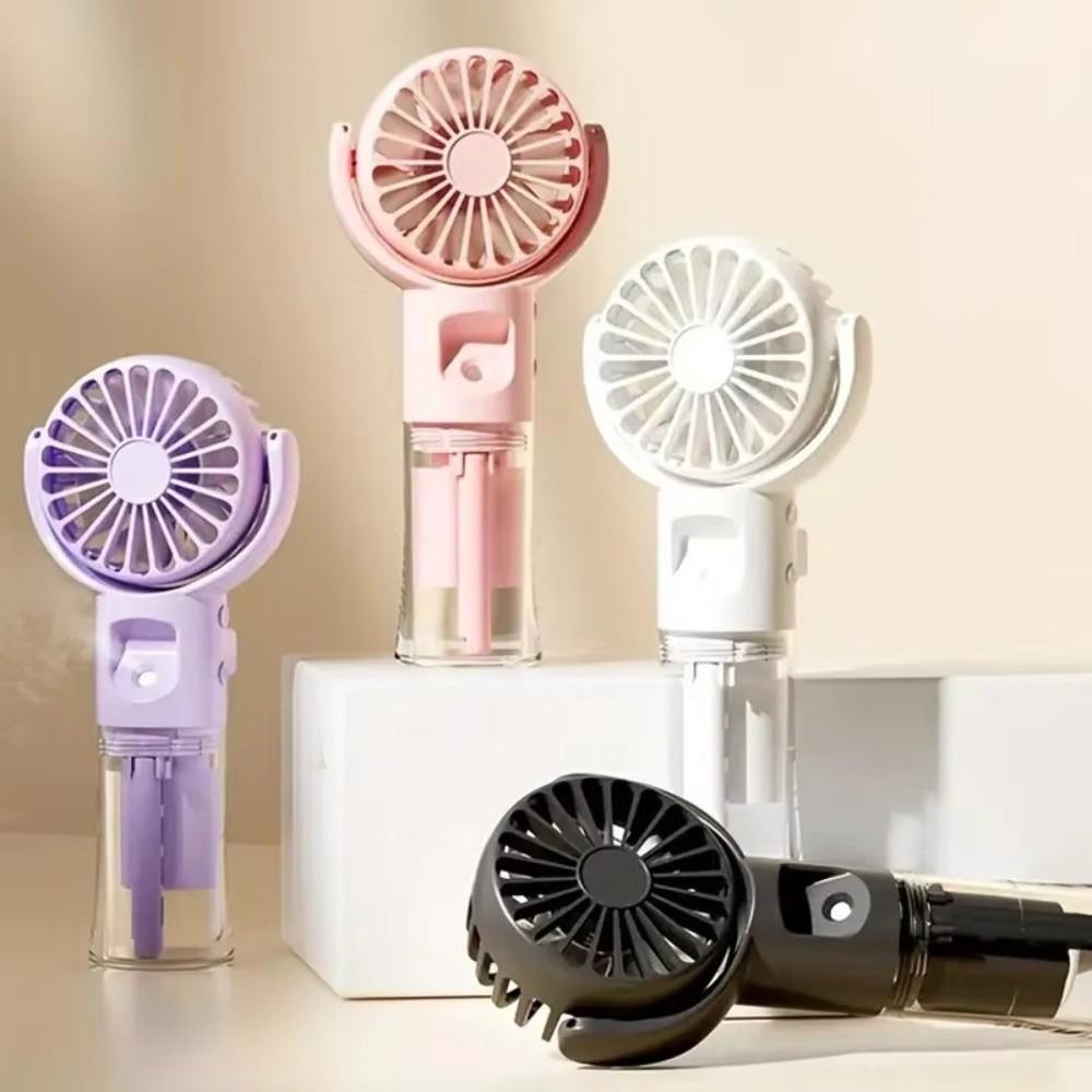 USB Rechargeable Mini Handheld Fan Water Mist Mini Fold Fan Spray Fan with Humidifier Travel Use