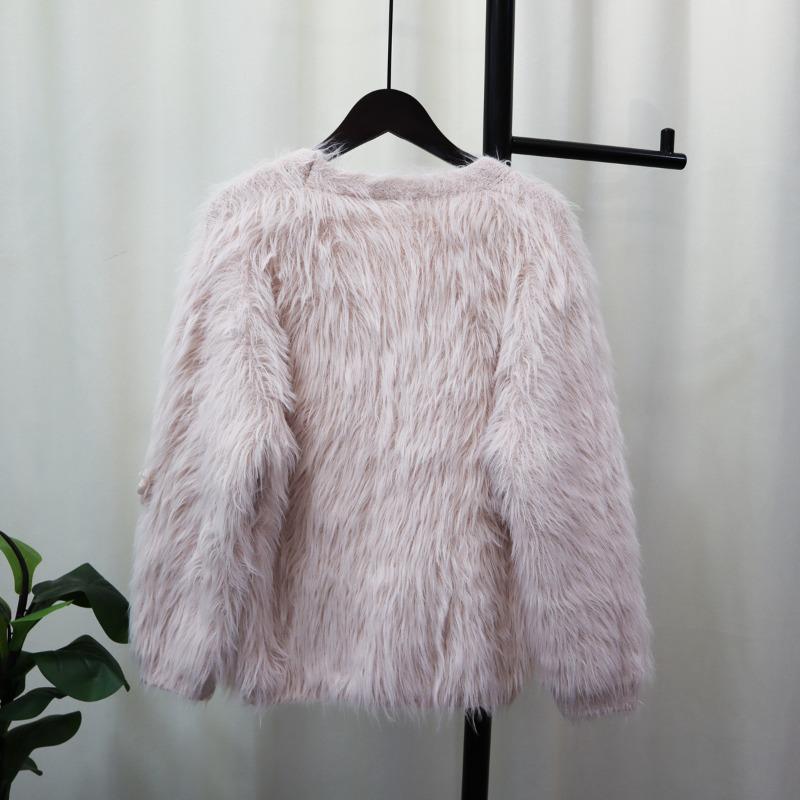 Dreidimensionale Blume Imitation Nerz Samt Gestrickte Strickjacke Damen Herbst Neu Kleiner Duftendes Temperament Locker Weich Wachsig Pulloverjacke