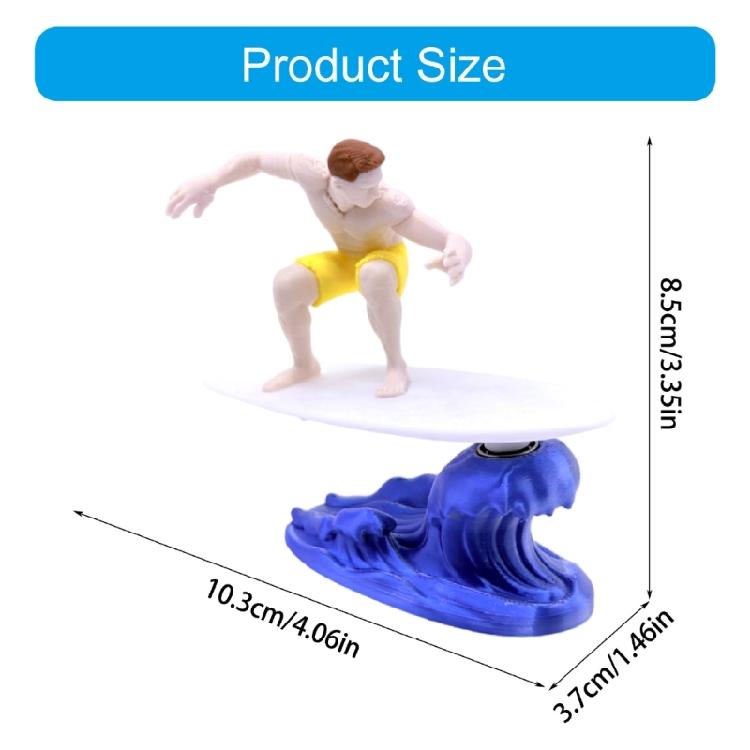 Realistic 3D Printed Inertial Surfing Athlete Sculpture Dashboard Decoration Perfect For Car Enthusiasts And Home Display