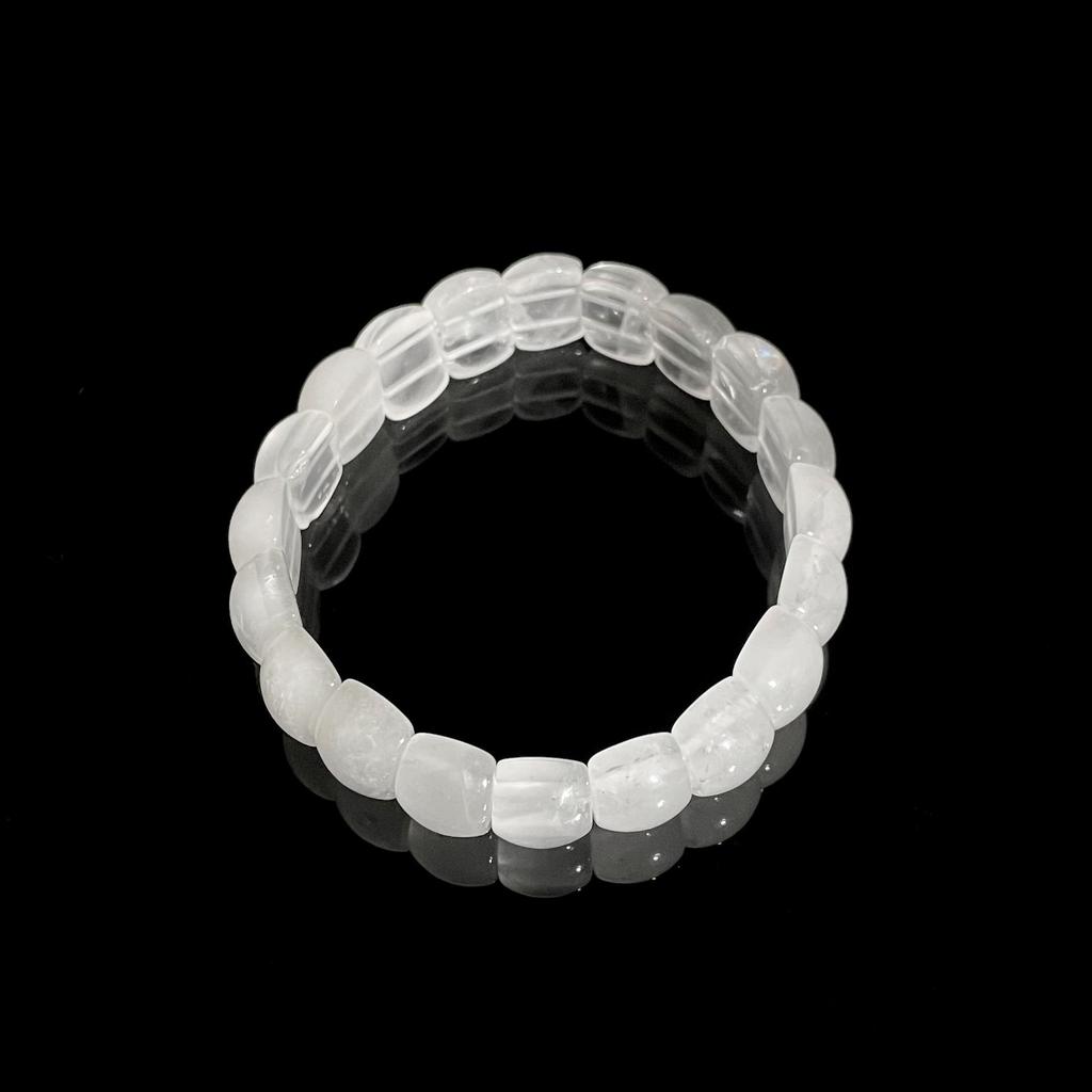 Jingxi Natürliches Weißer Kristall Perlen Armband für die Hand