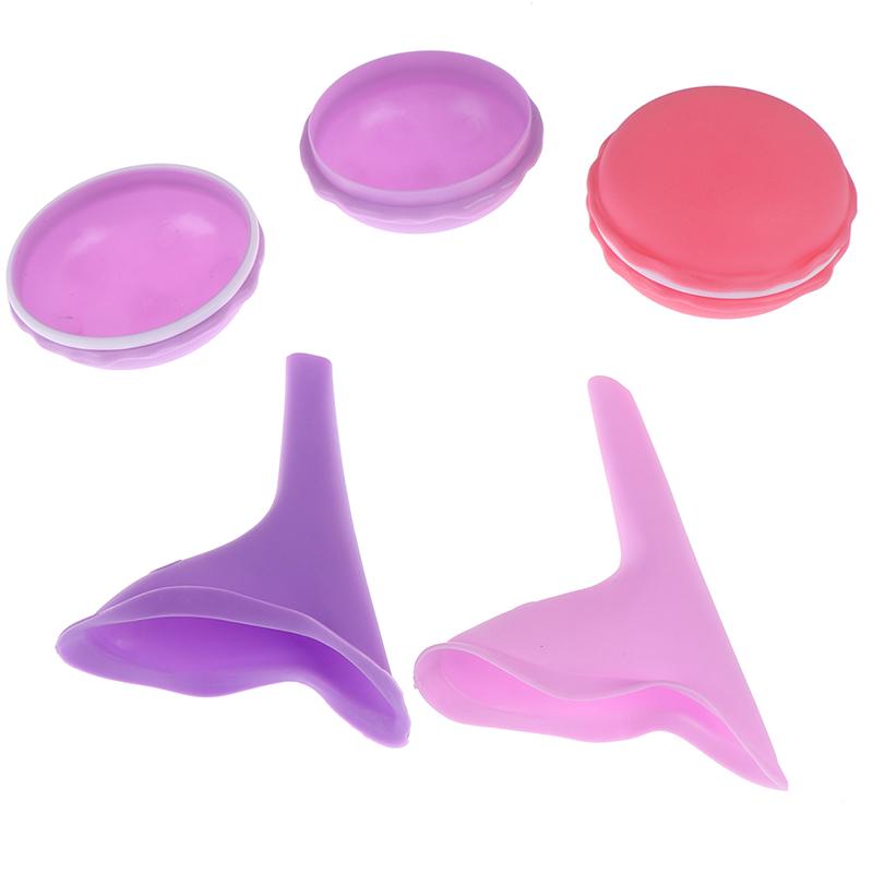 1 set scatola di immagazzinaggio per minzione femminile per orinatoio in silicone da donna all'aperto alzarsi e fare pipì
