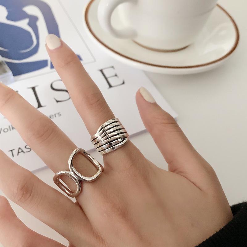 High-End Retro Geometric Open Index Finger Ring