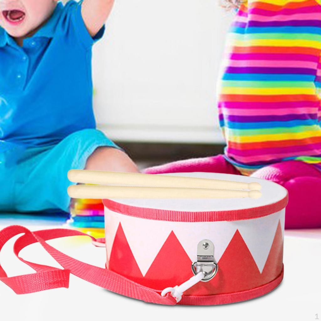 8 inch Kids Drum Set Children Waist Marching 8inch Wooden Toy for Baby