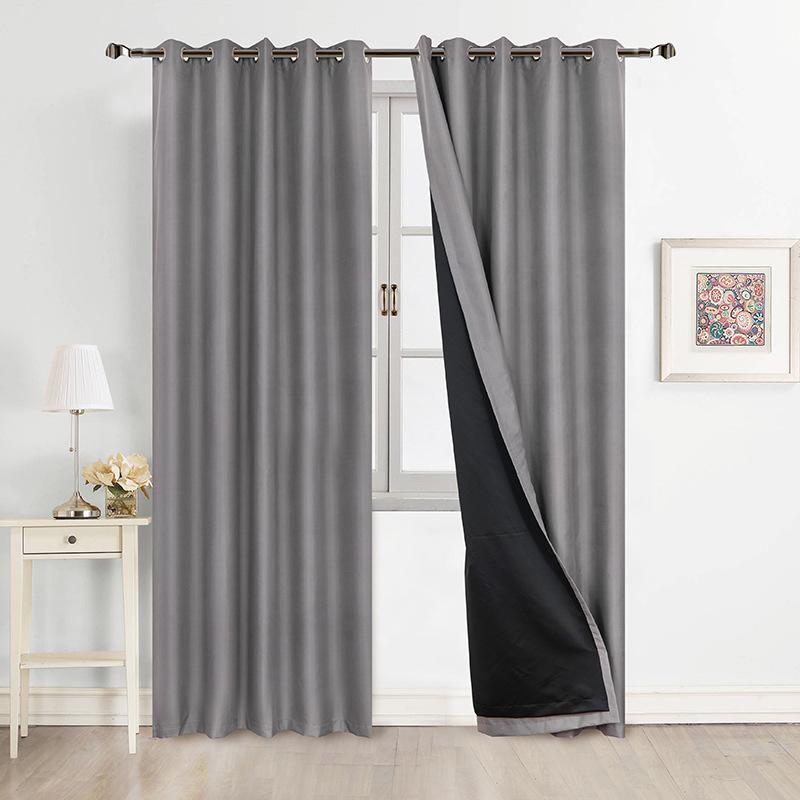 Simple Plain Curtain Cloth, Living Room Bedroom Balcony High Blackout Curtain Finished Product, Can Be