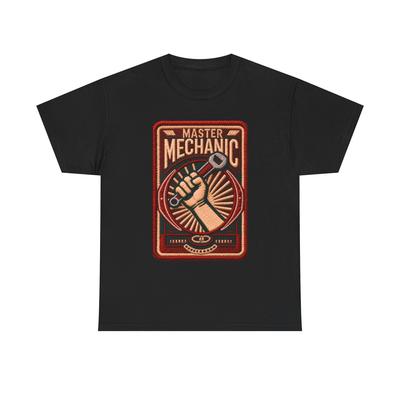 Master Mechanic Wrench Graphic Tee | Mechanic Tools Vintage Badge