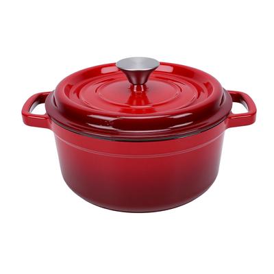Dutch Oven Round Double Eared Enamel Pot with Lid Double Handle Design for Bread Baking