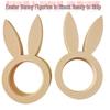 Easter Bunny Wooden Napkin Holder and Rings for Tabletop Decoration