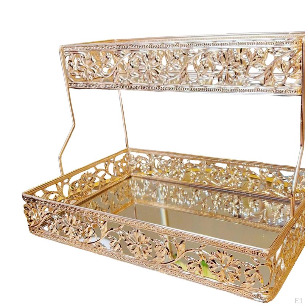 Cosmetic Organizer Skincare Holder 2 Tier Large Capacity Multipurpose Vanity Tray Bathroom
