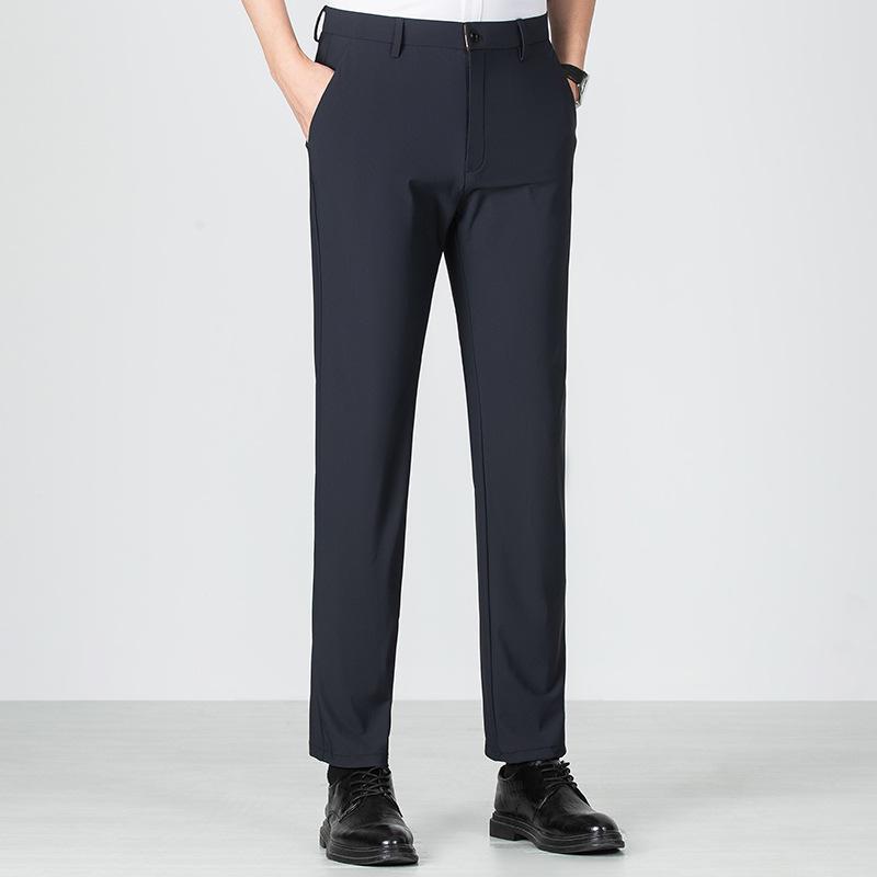 New Spring and Autumn Men's Casual Pants High-end Business Ironing Trousers High-end Suit Pants Ice Silk Pants Men
