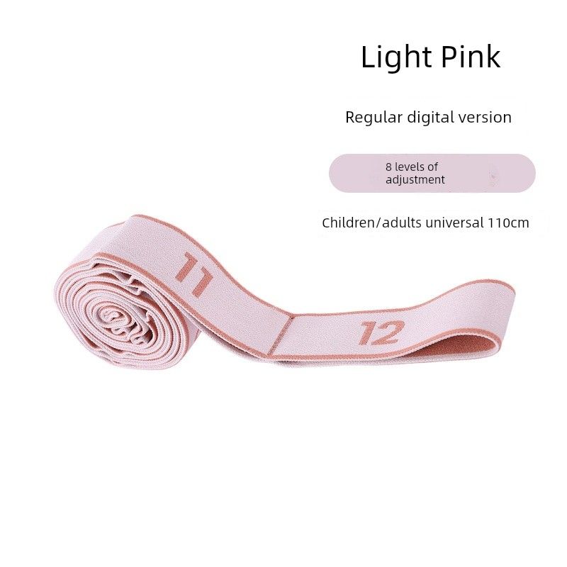Resistance Digital Elastic Band Yoga Stretch Band Women s Fitness Exercise Multi-Functional Leg Strength Training Yoga 8-Section Stretch Belt (Pink)