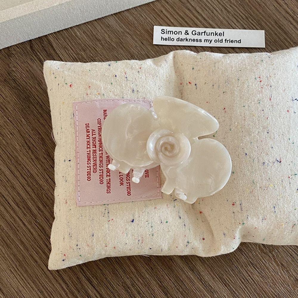 French Style Acetic Acid Hair Clip Medium Size Shark Clip Sweet Flower Hair Claw Girls