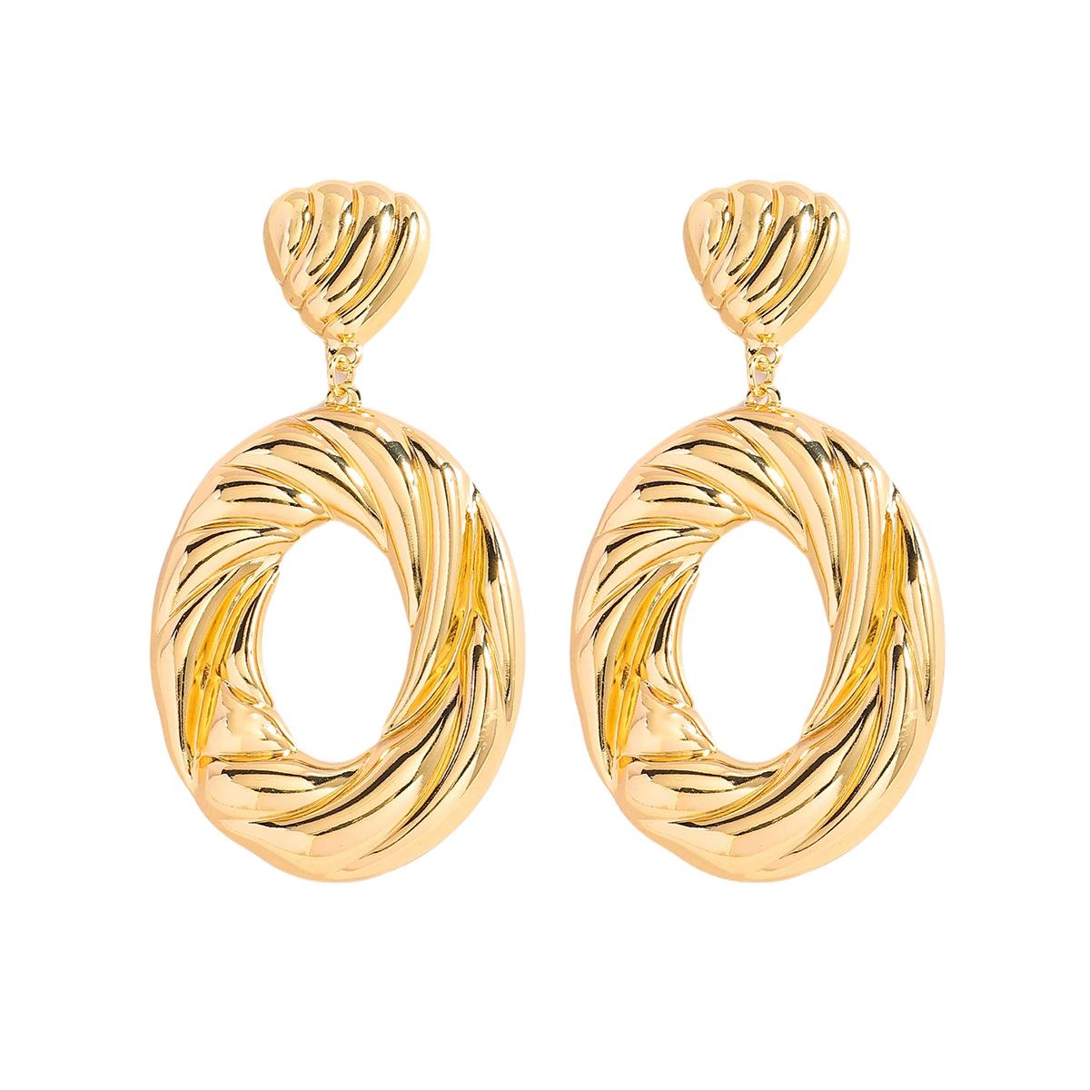 Модные Геометрические Глянцевые Рельефные Серьги Личность в Стиле Ins Премиум Серьги Тренд Ежедневные Кольца Серьги золотой