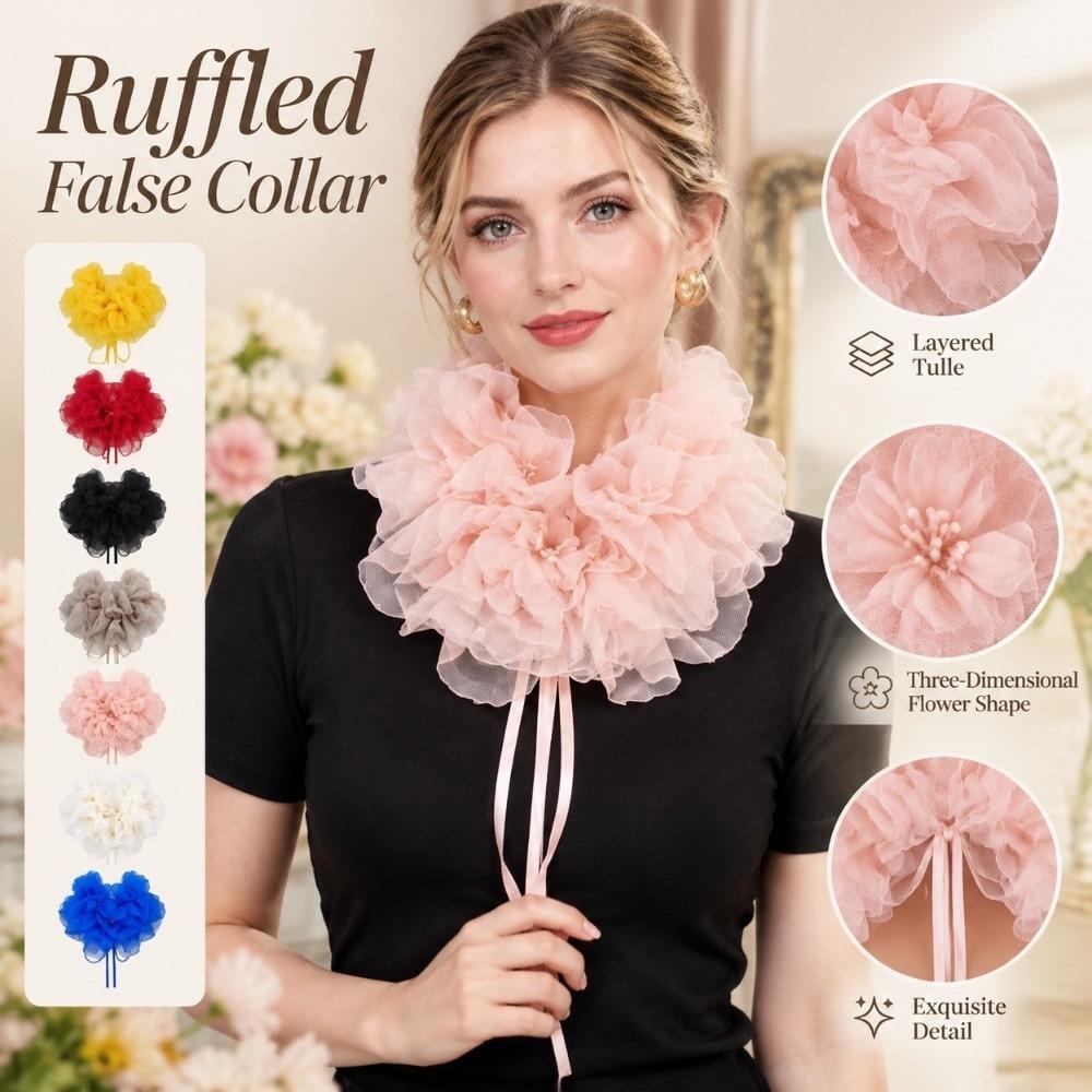 Tulle Ruffled False Collar Exquisite Detachable Collar Neck Ruff Faux Collar Wedding