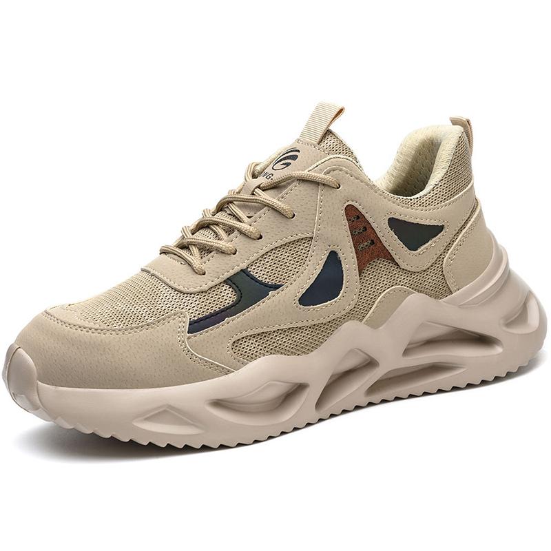 

Men s Industrial Safety Shoes Steel Toe Cap - Anti-Smash Anti-Punctur Outsole Outdoor Indestructible Construction Work Shoes 46 верблюд