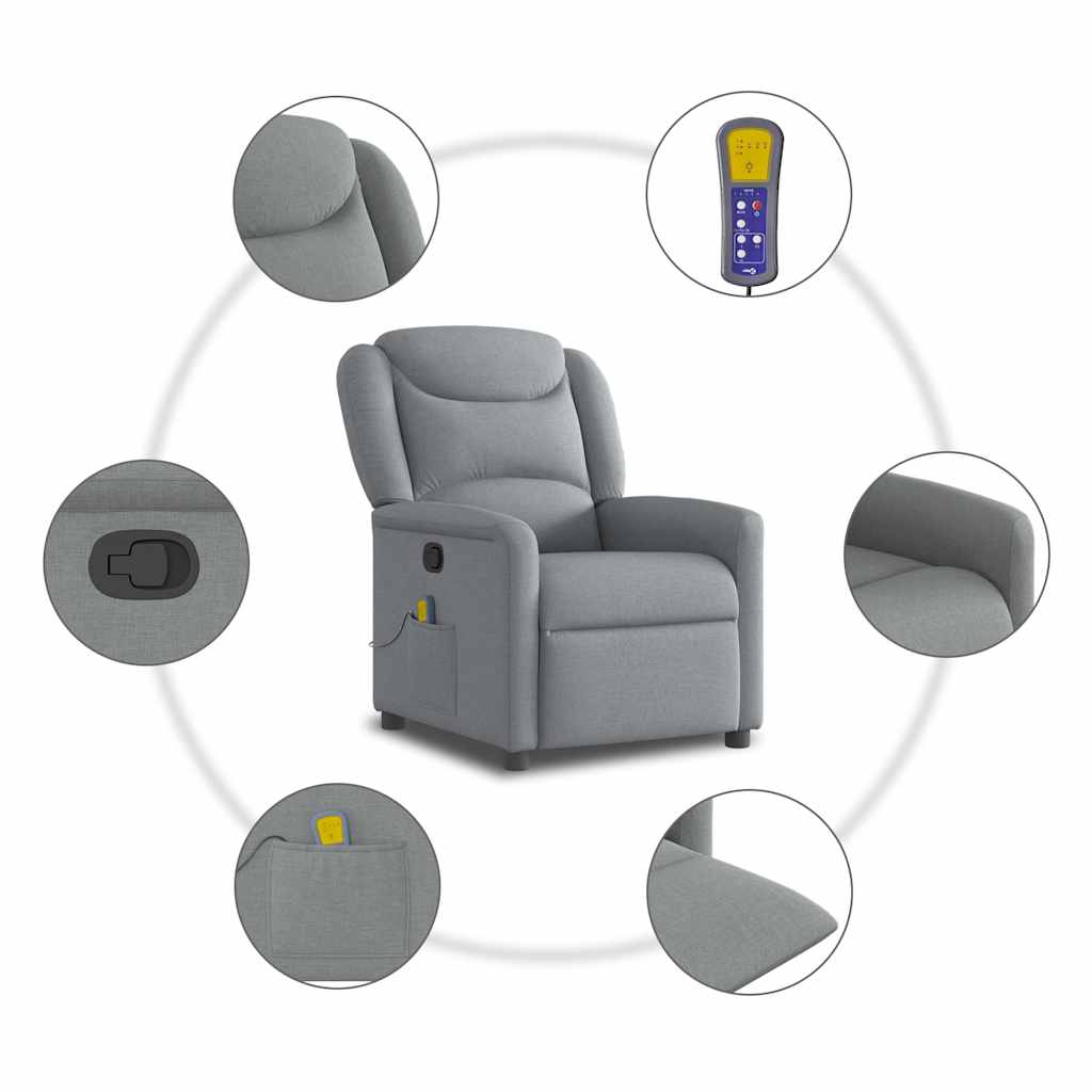 Massage Chair Light Grey Fabric