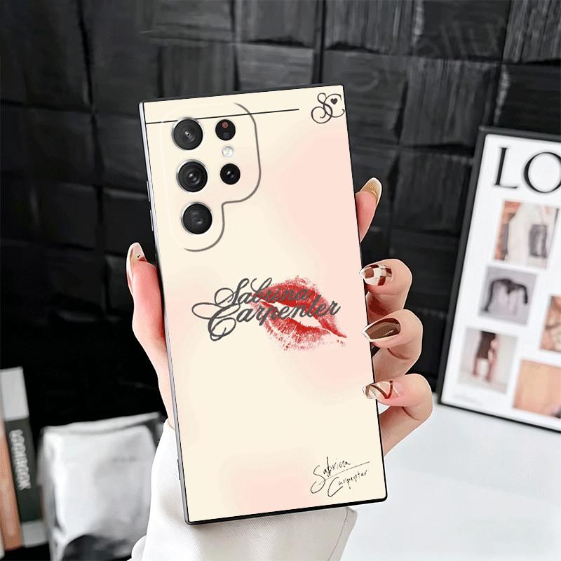 CR66 S-Sabrina C-Carpenter Soft Phone Case for Samsung Galaxy S26 S25 Edge S24 Ultra S23 Plus S22 S21 FE S20 Black Cover Back Sh