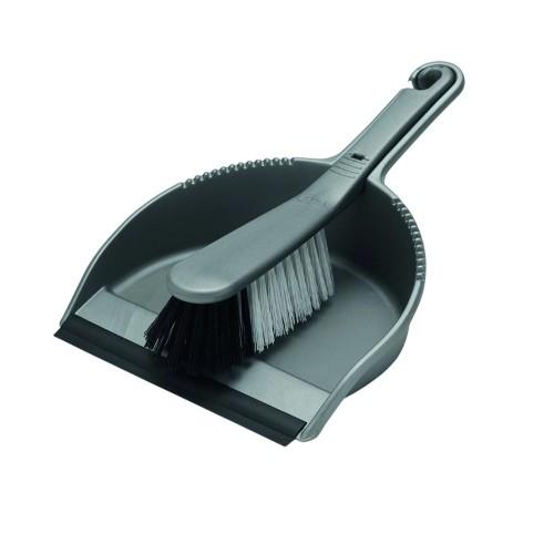 Addis Stiff Dustpan & Brush Metallic