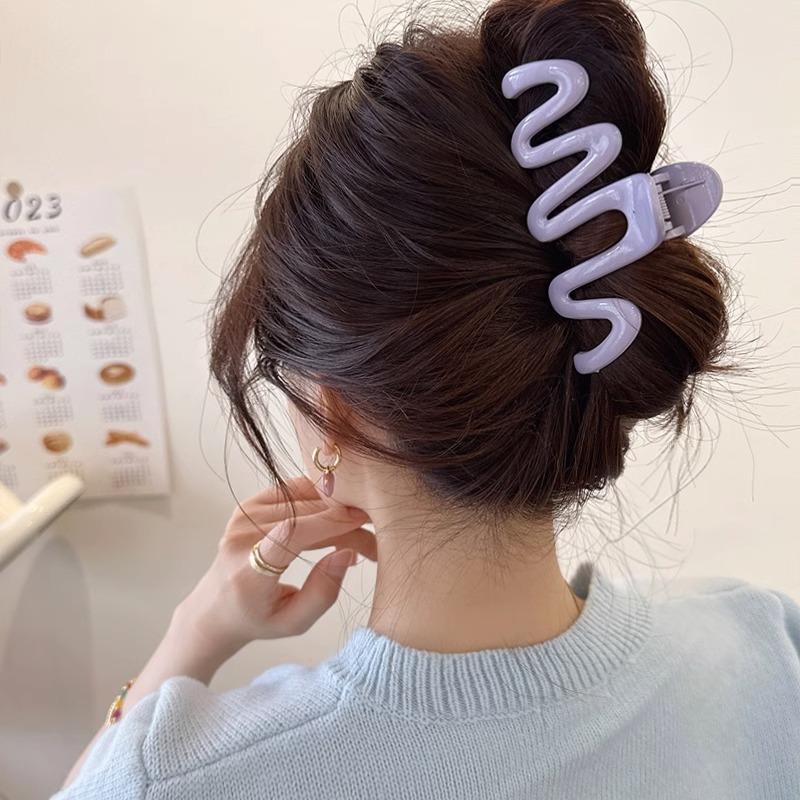 Jelly Colored Wave Hair Claw Hairpin Women Girls Fashion Design Korean Sweet Simple Irregular Hair Clip Headwear