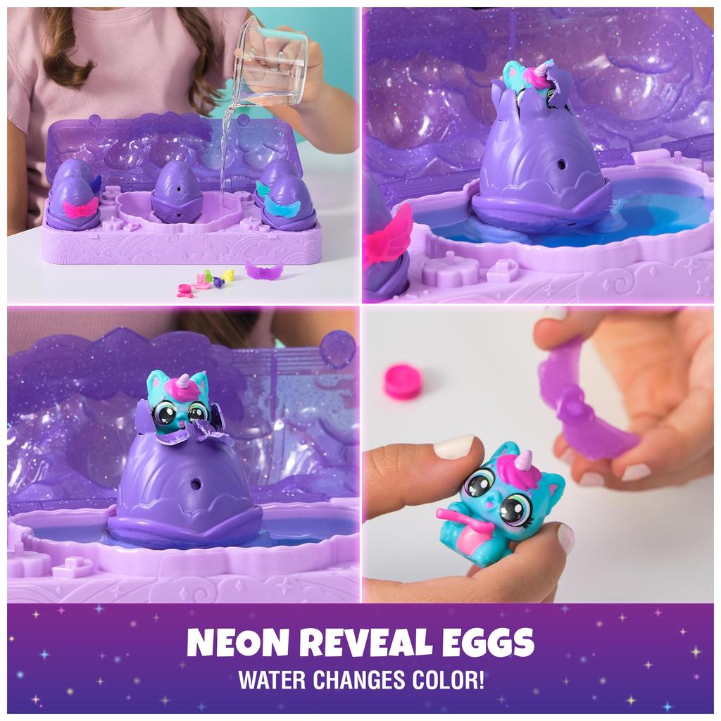 Hatchimals Alive, Neon Rainbow Egg Carton Toy with 5 Minifigures, Color Reveal Eggs & 11 Accessories, Kids Toy for Girls & Boys Ages 3+