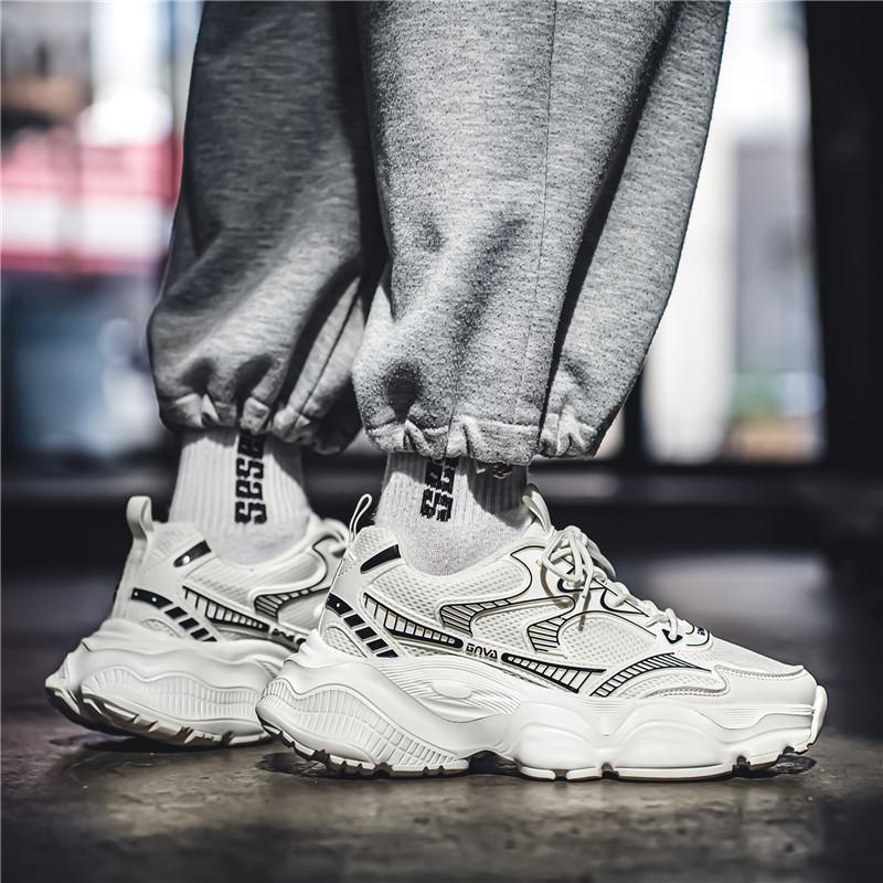 Hong Kong style casual shoes low-top thick-soled comfortable cushioning sports shoes outdoor street photography dad
