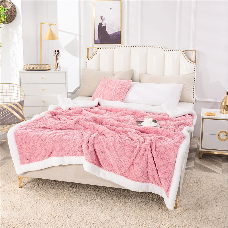 2026 New Fleece Plaid Blanket Thick Wool Blankets Duvet Cover Double Sided Sofa Bed Cover Soft Warm Winter Throw Bedspread Blanket Bedding