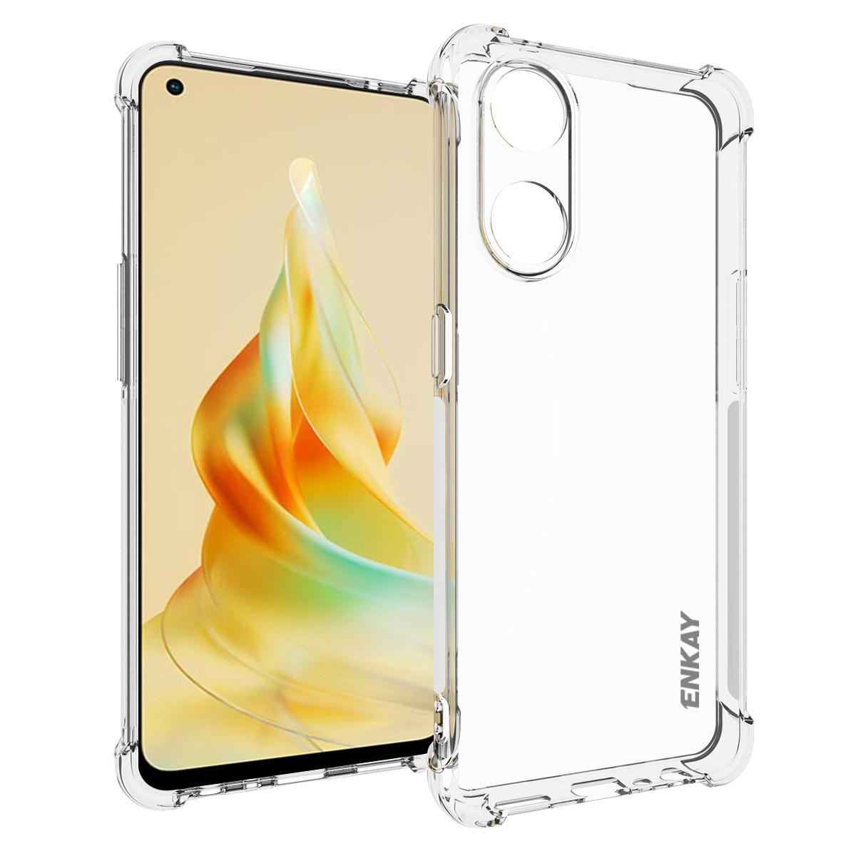 

ENKAY HAT PRINCE For Oppo Reno8 T 4G Clear TPU Back Cover Phone Case with Anti-slip Strip Edge A