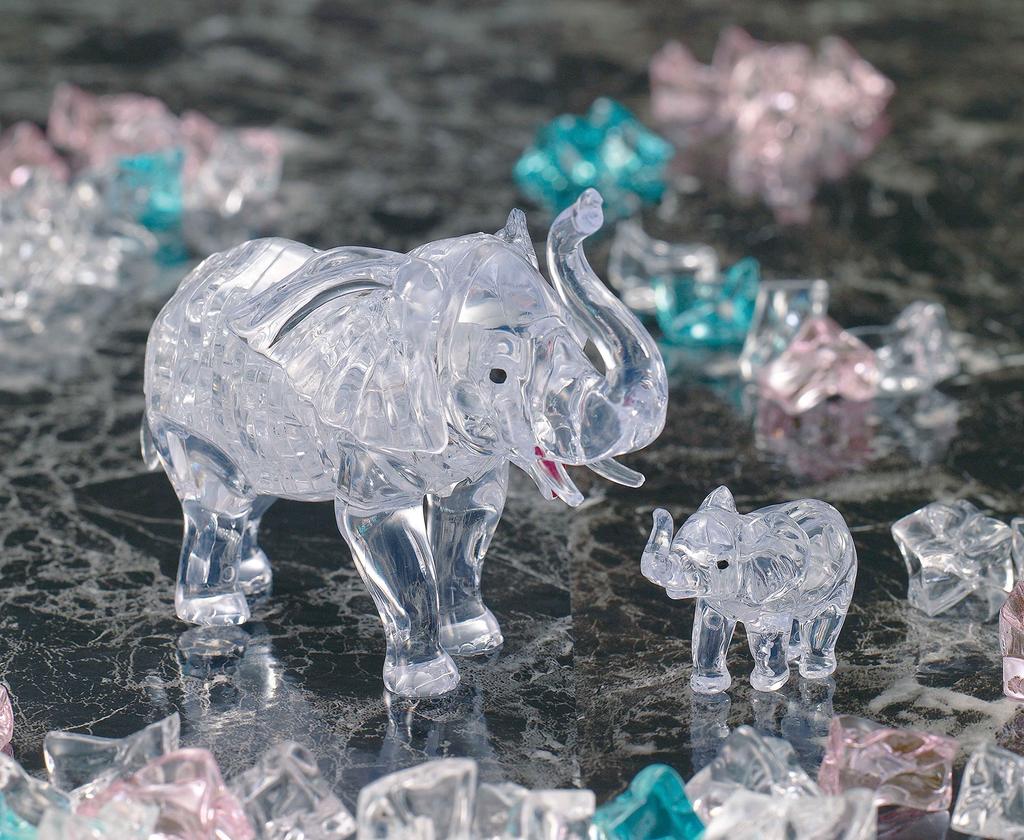 Beverly 46-Piece Crystal Puzzle, Elephant Clear