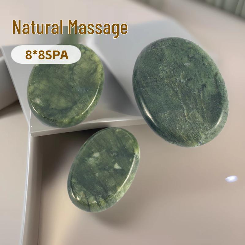 Olive Green Jade Thermostatic SPA Stone Set for Foot Massage & Essential Oil Therapy