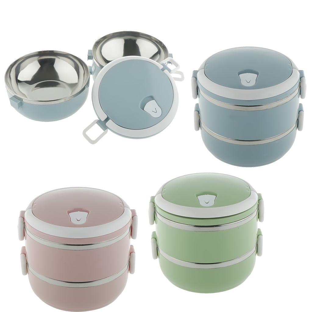2 Layer Portable Heat Insulated Food Container Made of Stainless Steel