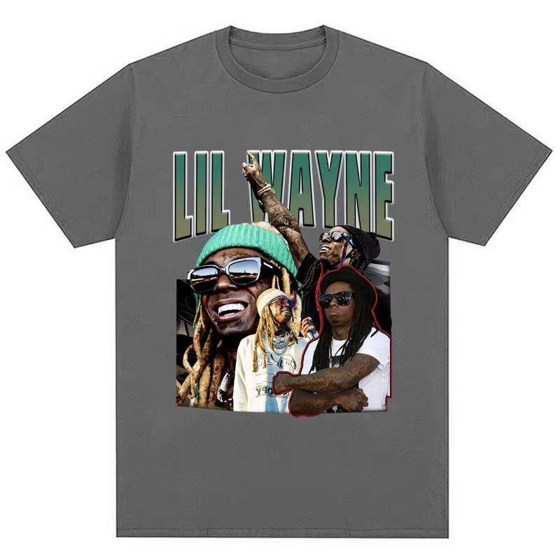 Vintage Rapper Lil Wayne Print Tshirts Men Women Hip Hop Punk T Shirt Cozy Cotton Trendy Gothic T Shirts Streetwear