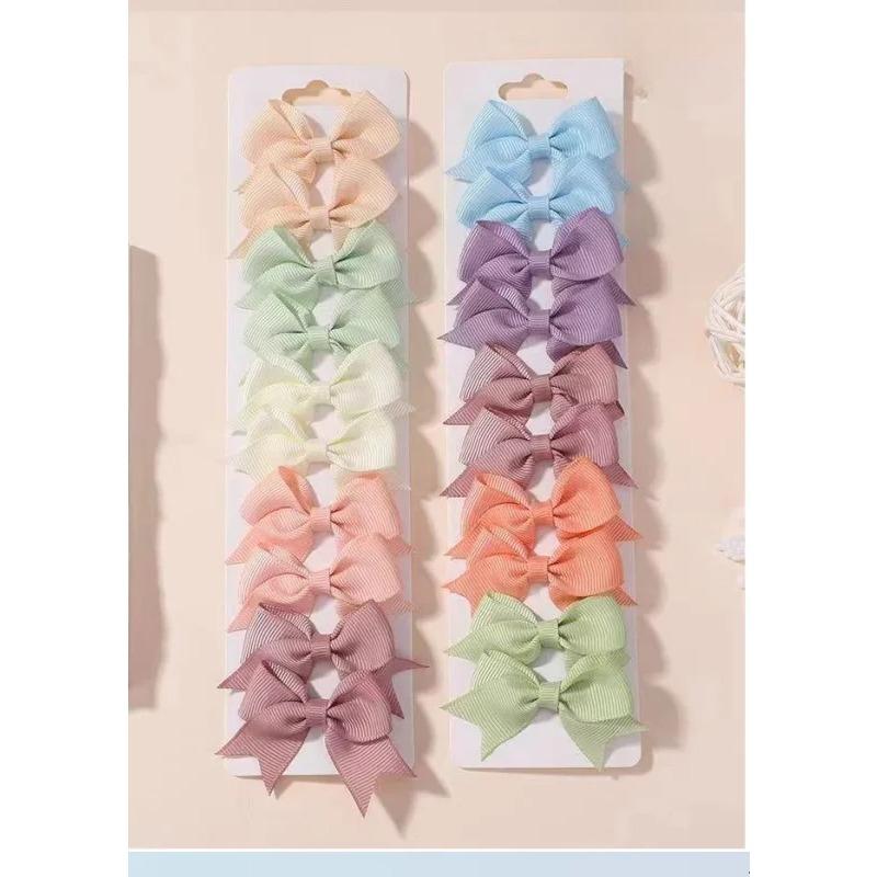 

20 шт./набор Милые мини-банты из грогрена Заколки для волос для маленьких девочек Конфетный цвет Принцесса Заколки-автоматы Детские аксессуары для волос