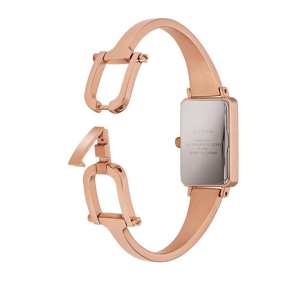 Authorized Distributor [MATOW] Matow Watch Women's Tsuki Gekka Square Rose Gold Cream Mw003001