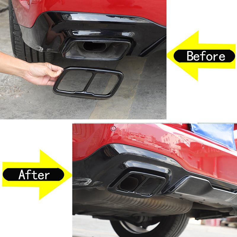 For BMW 2 Series F44 2020-2026 Stainless Steel Black Car Tail Muffler Exhaust Pipe Output Cover Trim Exterior Accessories