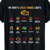 Funny Check Engine Light Graphic Tee Womens T-Shirt Vintage Cool Birthday Gift