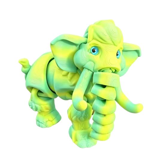 3D Printed Mammoth Figurine with Movable Elephant Ornament Joints Small B