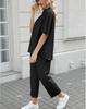 2025 Euro-American Spring/Summer Solid Color Two-Piece: Versatile Wide-Leg Pants & Top Set