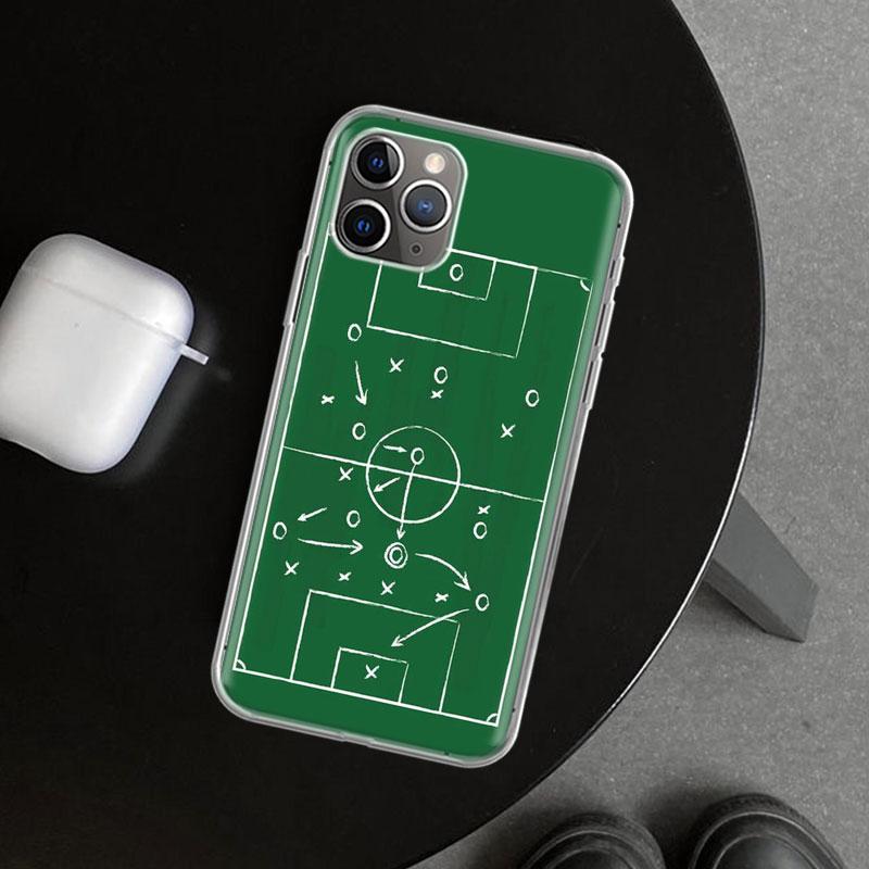 Football Soccer Tactics Time Phone Case Cover for iPhone 11 12 13 Mini 14 15 Plus 16 Pro Max 17 Air 7 8 + SE Art Customized Fund