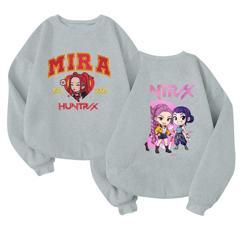 Maglione alla moda leggero a maniche lunghe con scollo rotondo e tasche, maglione stampato